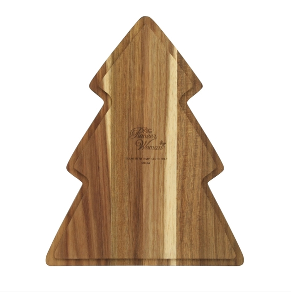 🎄 New Pioneer Woman Tree 12 Inch Ceramic Baking Dish with Wood Serving Lid - Picture 6 of 10